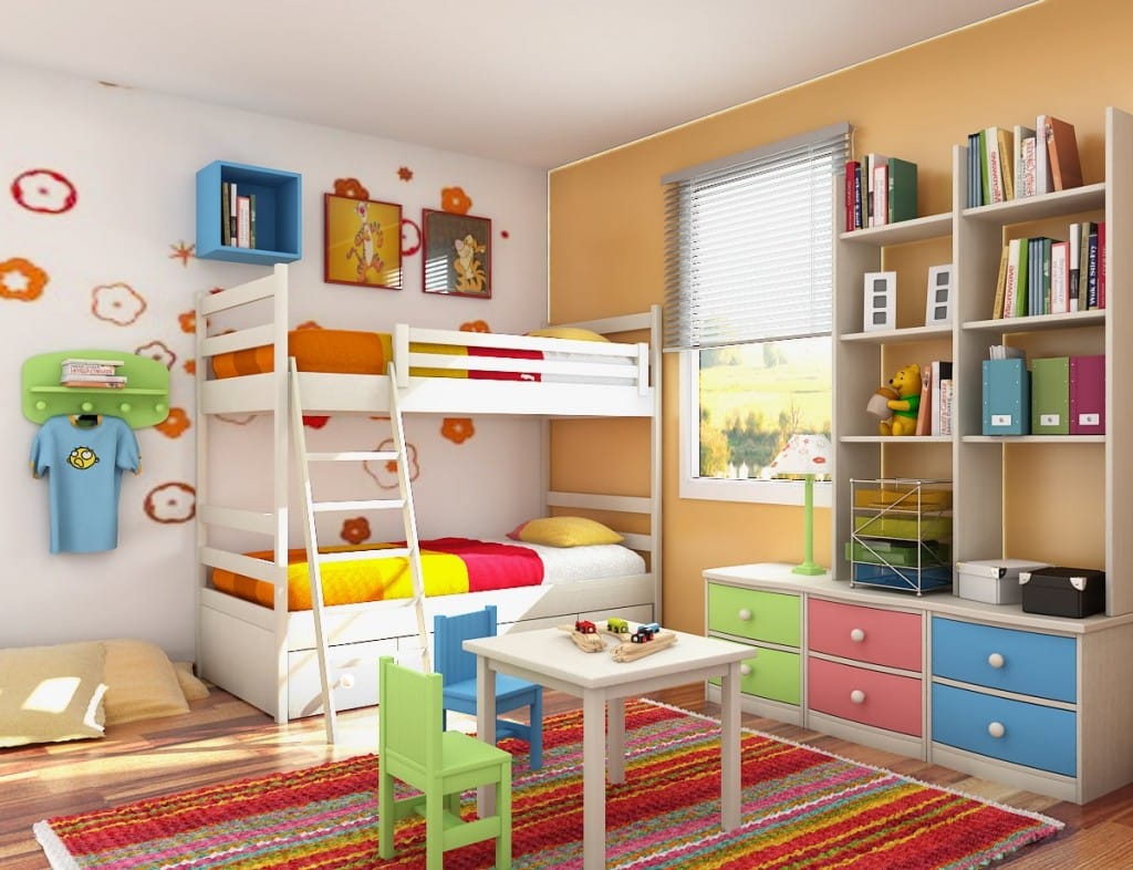 Chambre pour enfants colorée et lumineuse